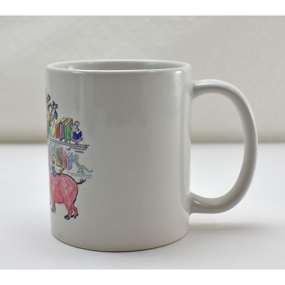 Animals Reading Books Mug - Gift for Librarian Teacher Book Lover Coffee Cup - Picture 3 of 6